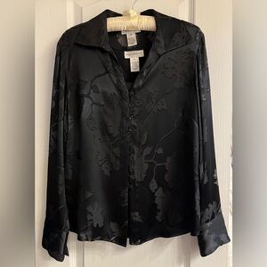 Rena Rowan Black Satin Blouse